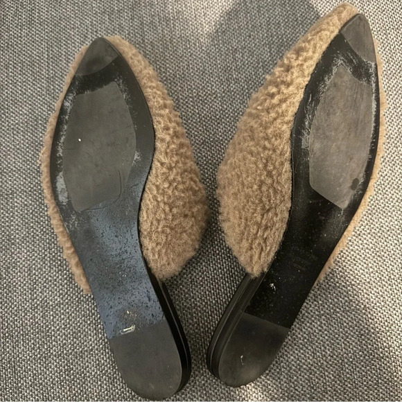 Jenni Kayne Tan Fuzzy Shearling Mules | Very Good Condition - Picture 9 of 11